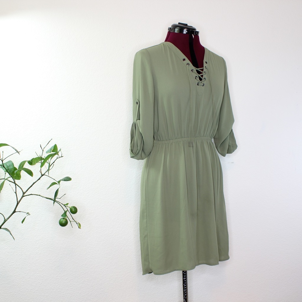 Sold Mossimo Army Green Sheer 3/4 sleeve - Picture 8 of 14
